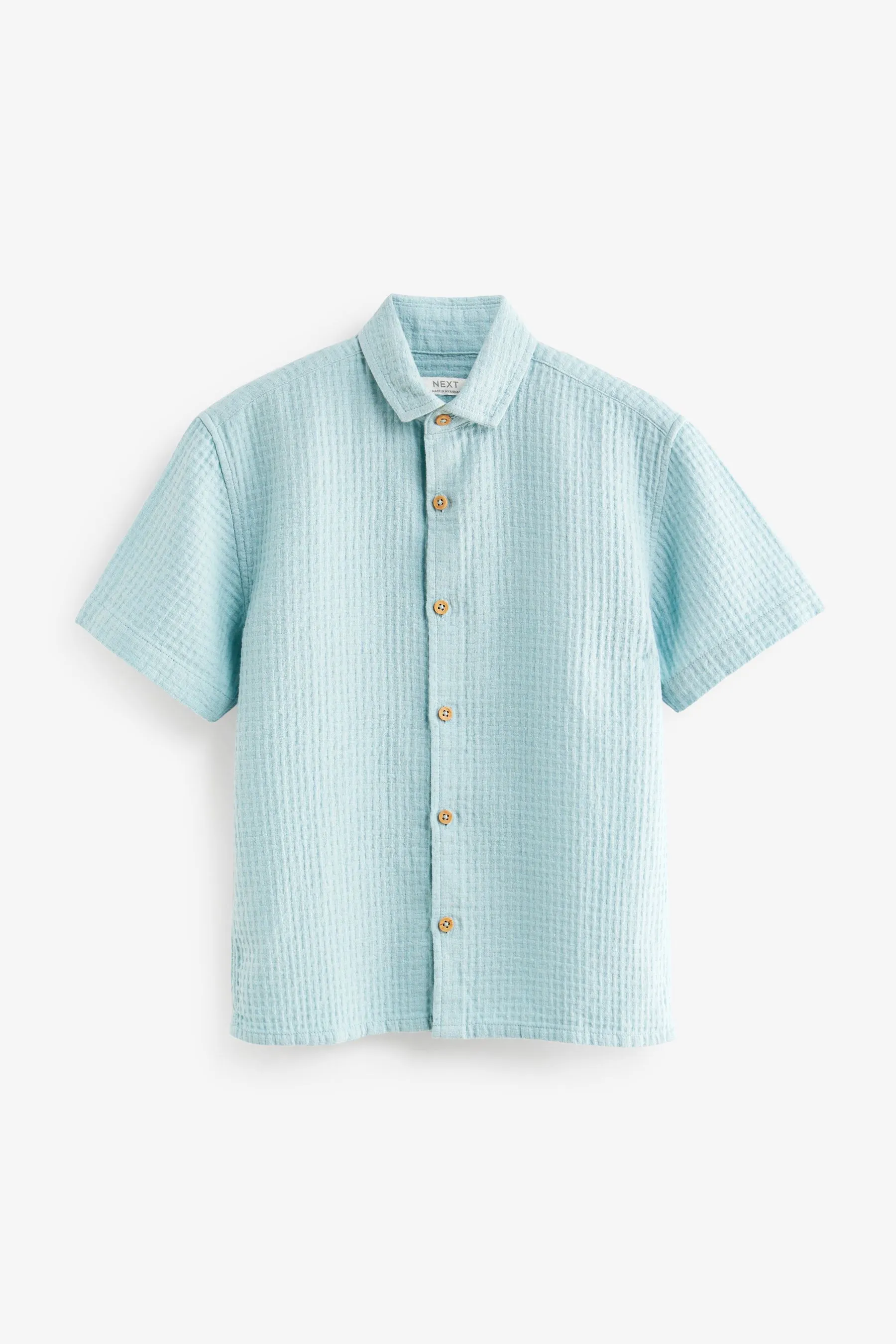 100% Cotone Maniche corte Camicia testurizzata (3-16anni)    