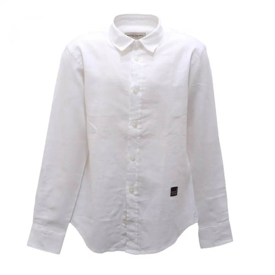 6288AO camicia bimbo PAOLO PECORA boy kid linen/cotton shirt