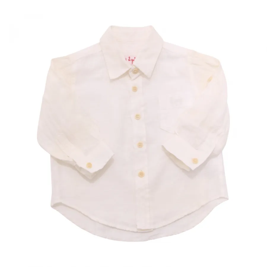 8584AP camicia bimbo IL GUFO boy kids linen shirt