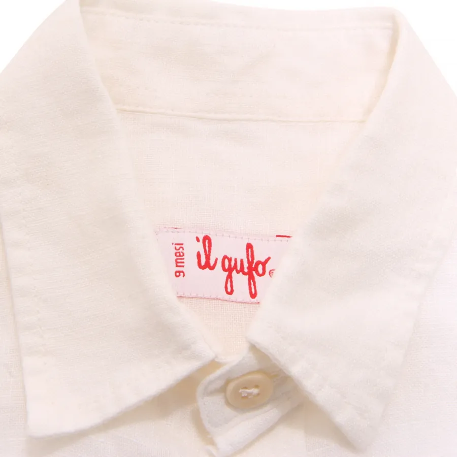 8584AP camicia bimbo IL GUFO boy kids linen shirt
