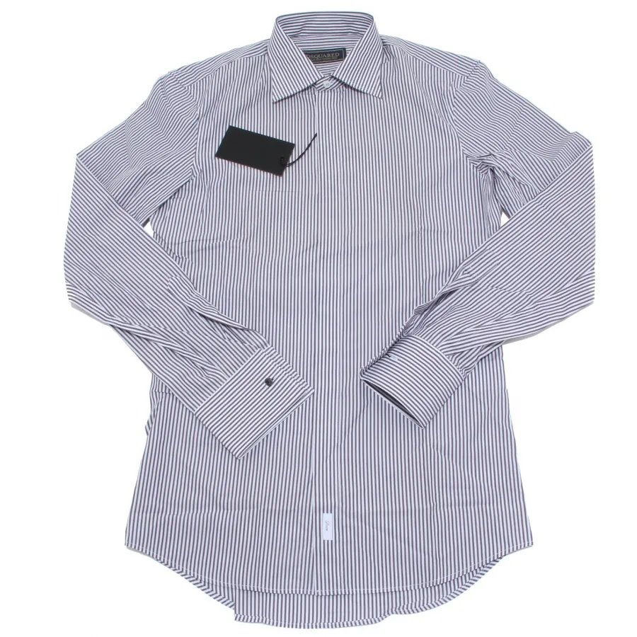 9626M camicia uomo DSQUARED shirt men gessata bianco/marrone