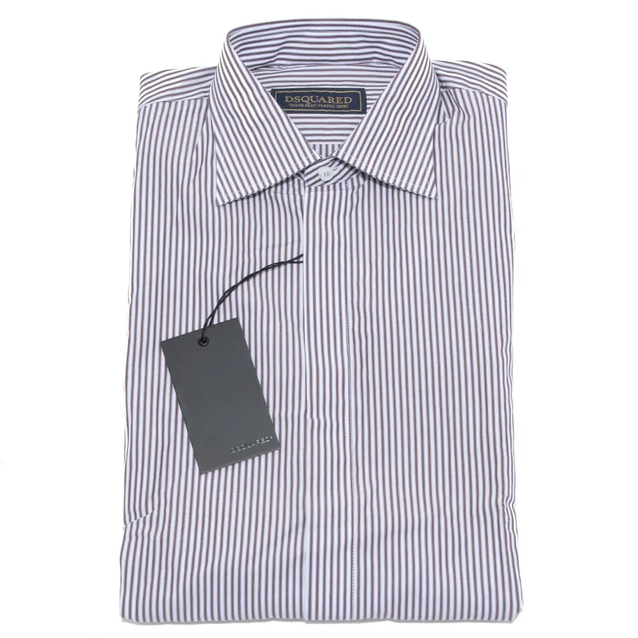 9626M camicia uomo DSQUARED shirt men gessata bianco/marrone
