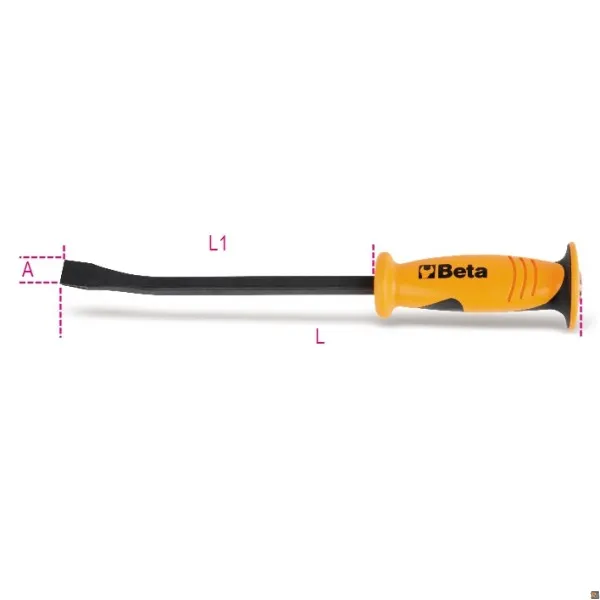 965 - LEVE CON ESTREMITA' PIATTA CURVA - 450 BETA UTENSILI 009650014