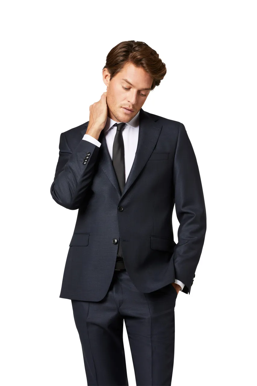 Abito blu digel drop quattro corto in lana vitale barberis canonico