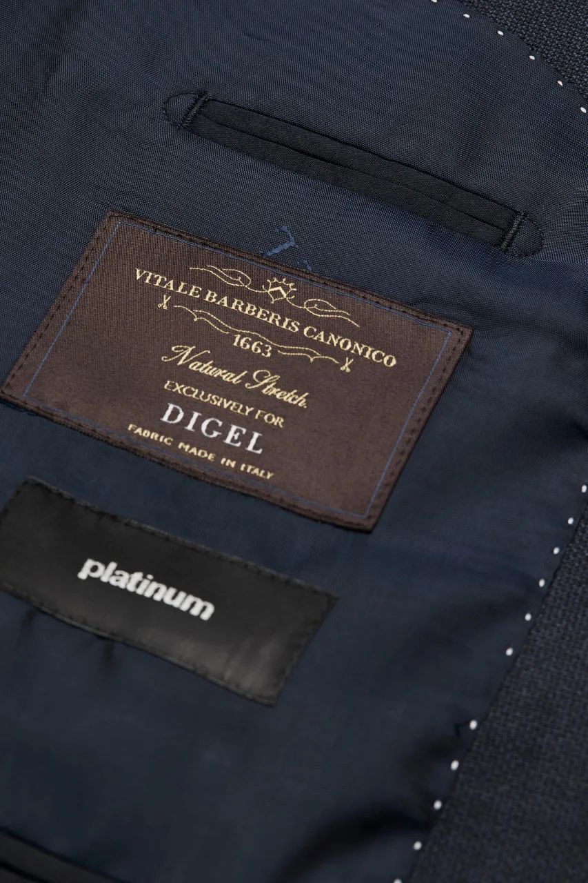 Abito blu digel drop quattro corto in lana vitale barberis canonico