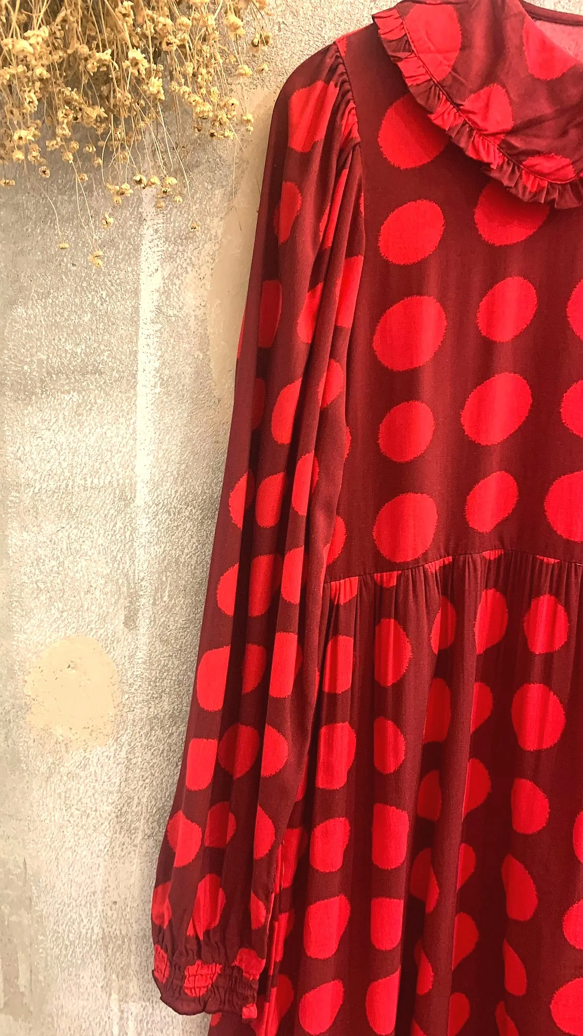 Abito Corto Stampa Pois Rossi Compania Fantastica
