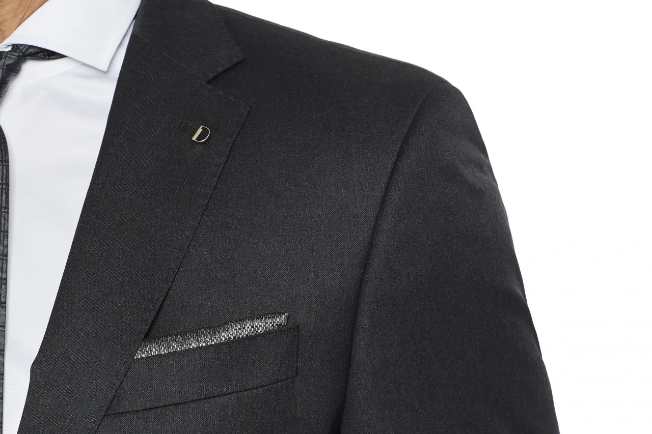 Abito grigio scuro digel drop sei moder fit in pura lana vergine reda
