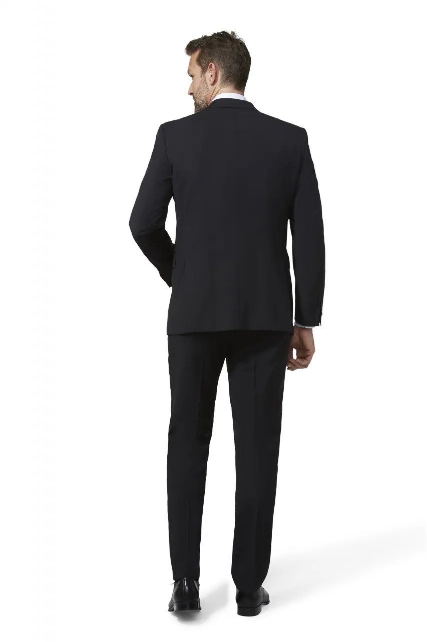 Abito nero digel drop sei modern fit in pura lana vergine marzotto super 100