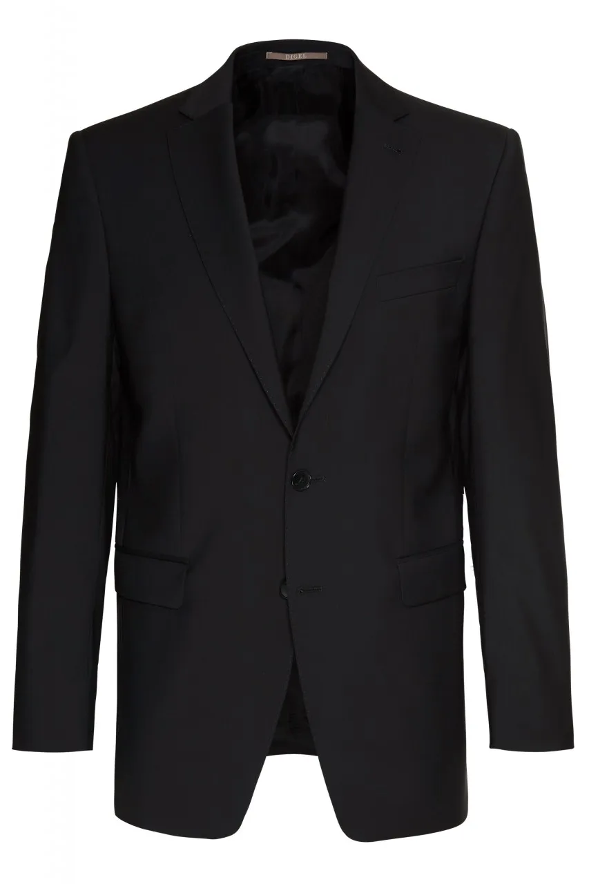 Abito nero digel drop sei modern fit in pura lana vergine marzotto super 100