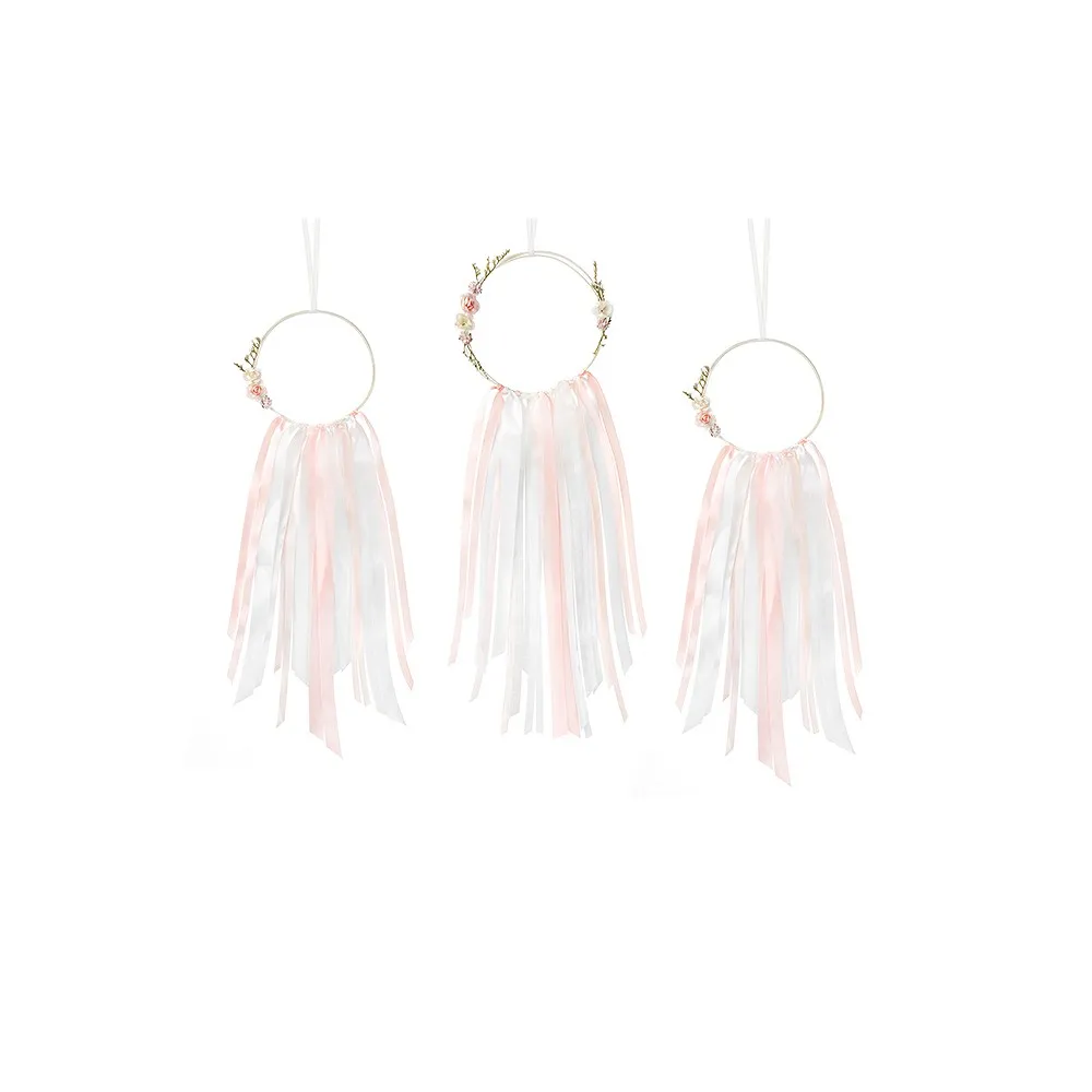Acchiappasogni Decorazione per Cerimonie,  Bianco e rosa.Cf da 3