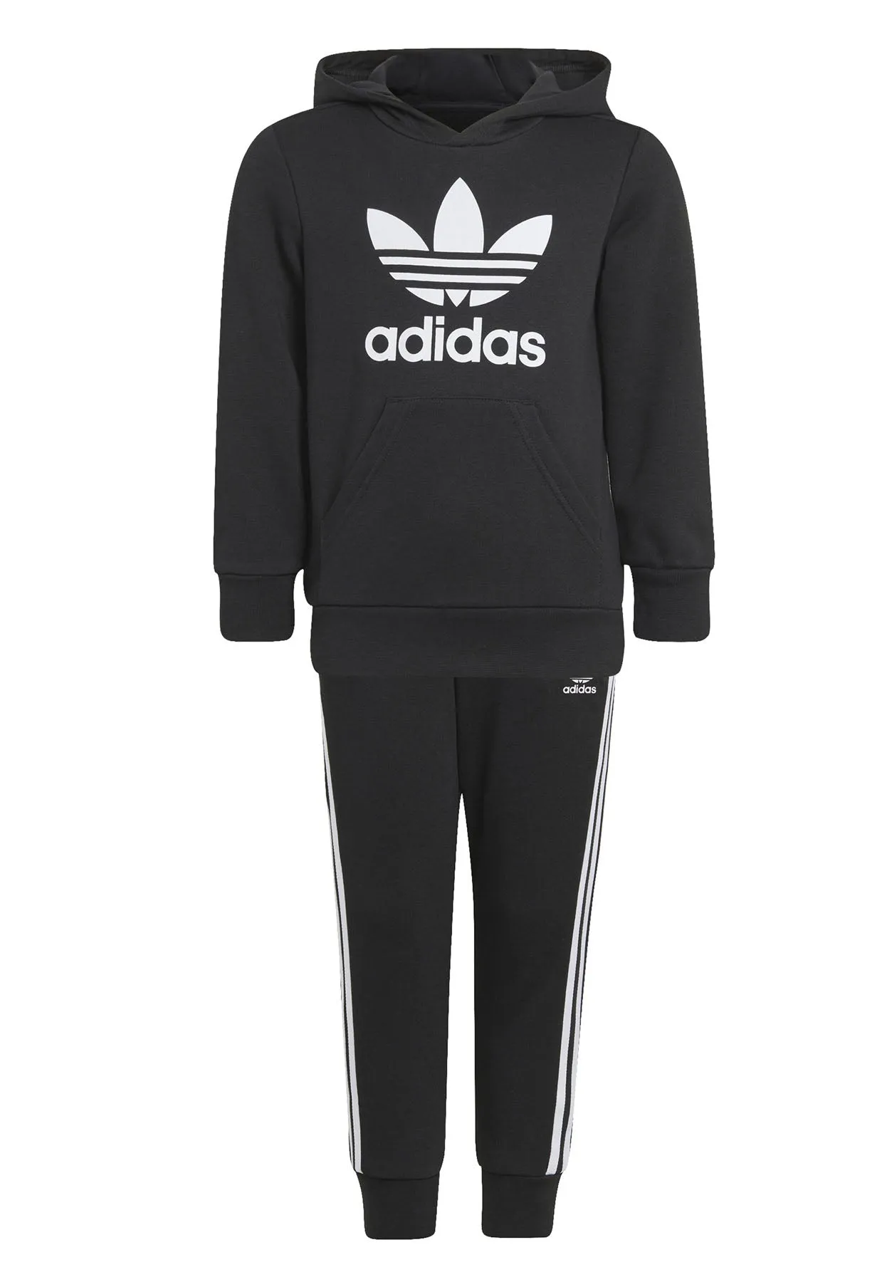 Adidas tuta nera bambino in cotone