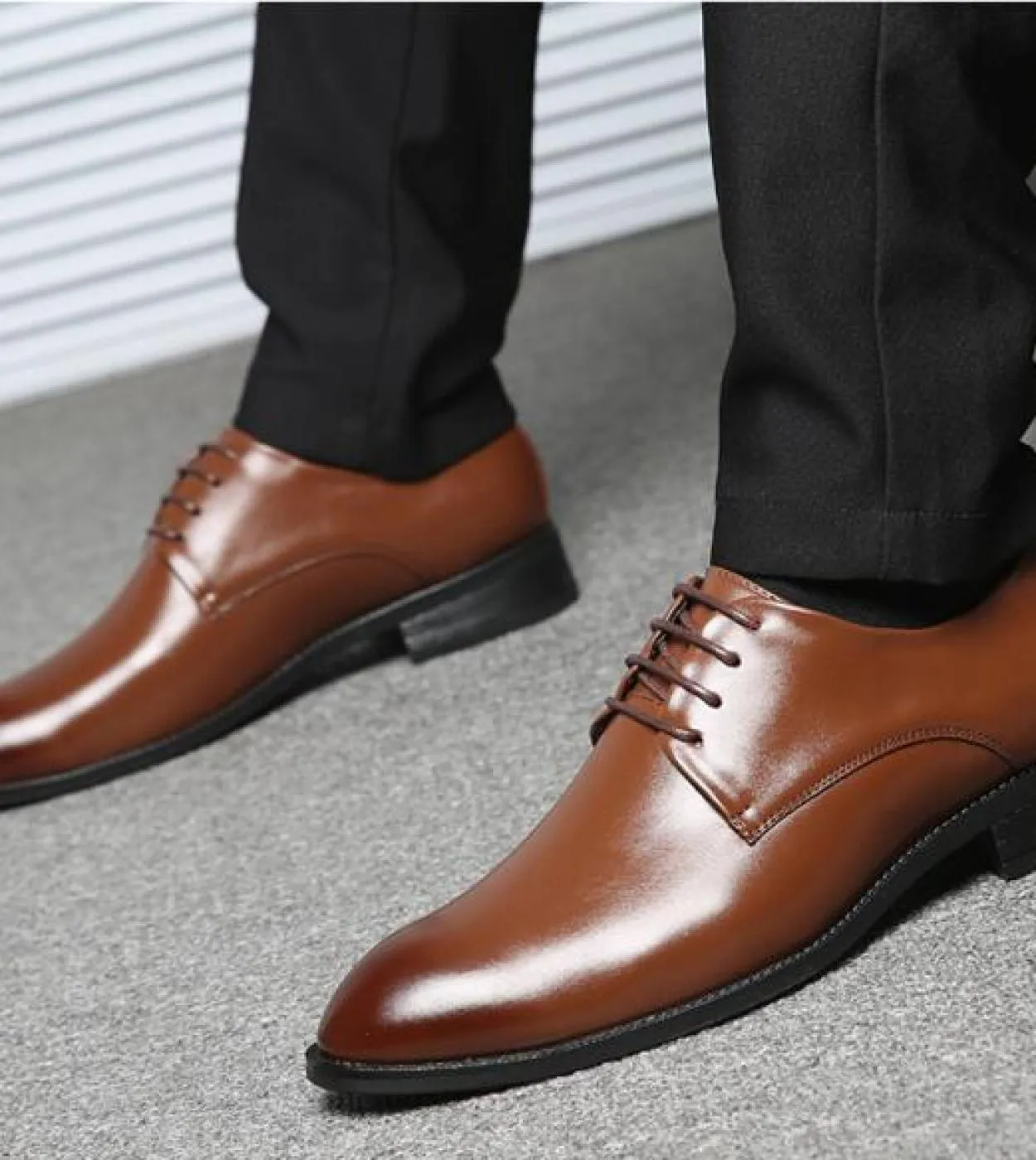 Big Size 3848 Calzature da uomo Business Scarpe stringate britanniche Scarpe da sposa da uomo Scarpe Oxford marroni nere Ufficio
