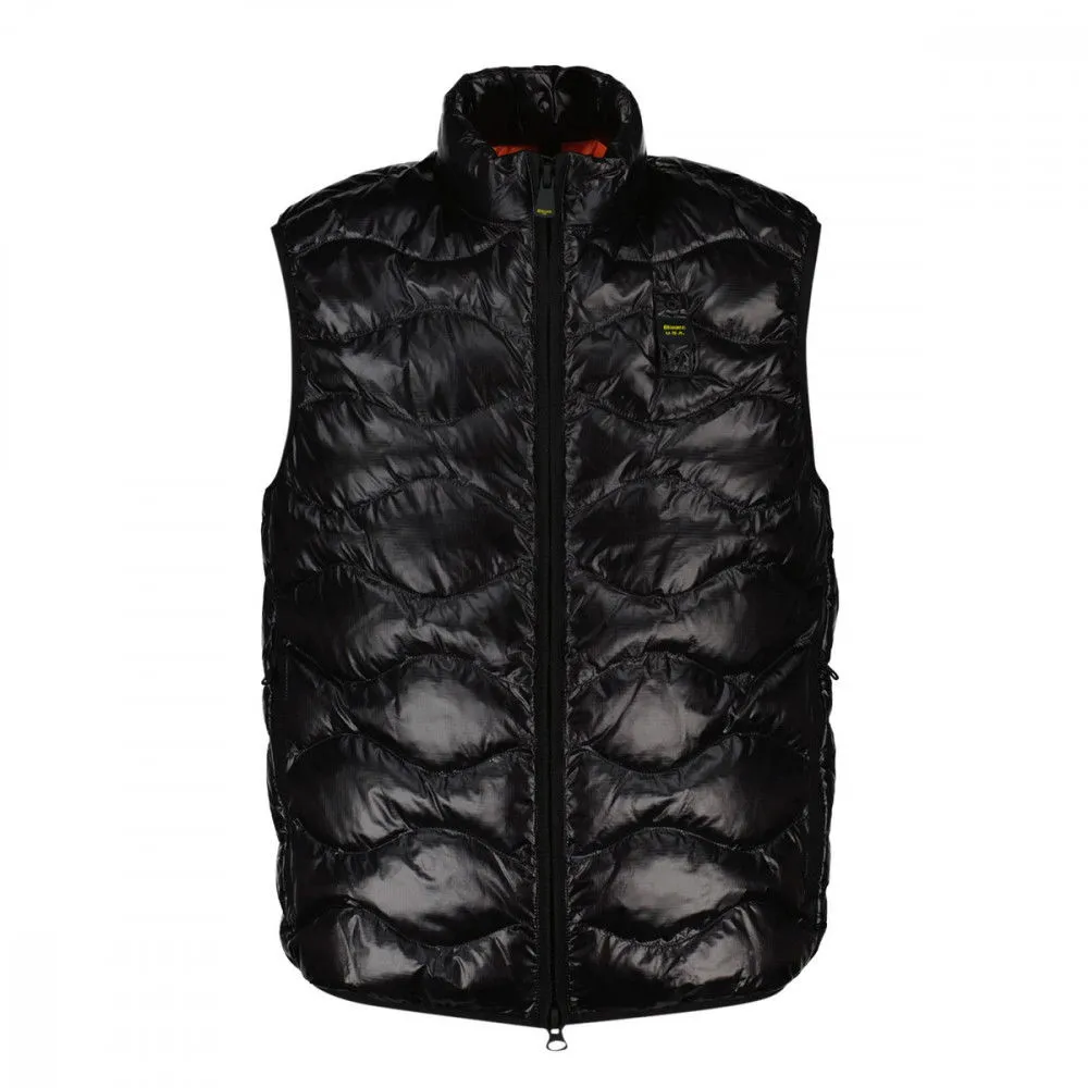 BLAUER PIUMINO SMANICATO AD ONDE