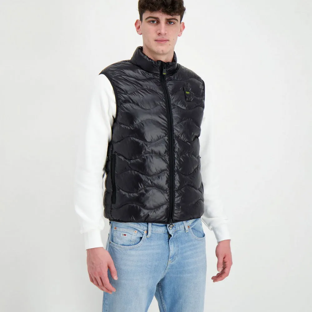 BLAUER PIUMINO SMANICATO AD ONDE