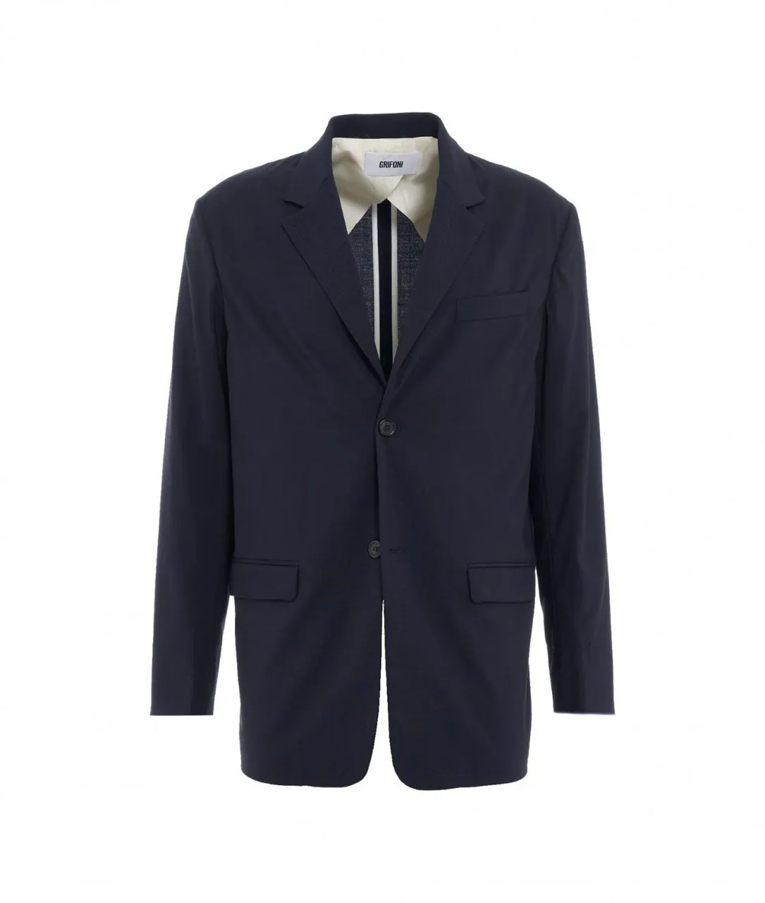 Blazer in lana vergine blu scuro blu scuro