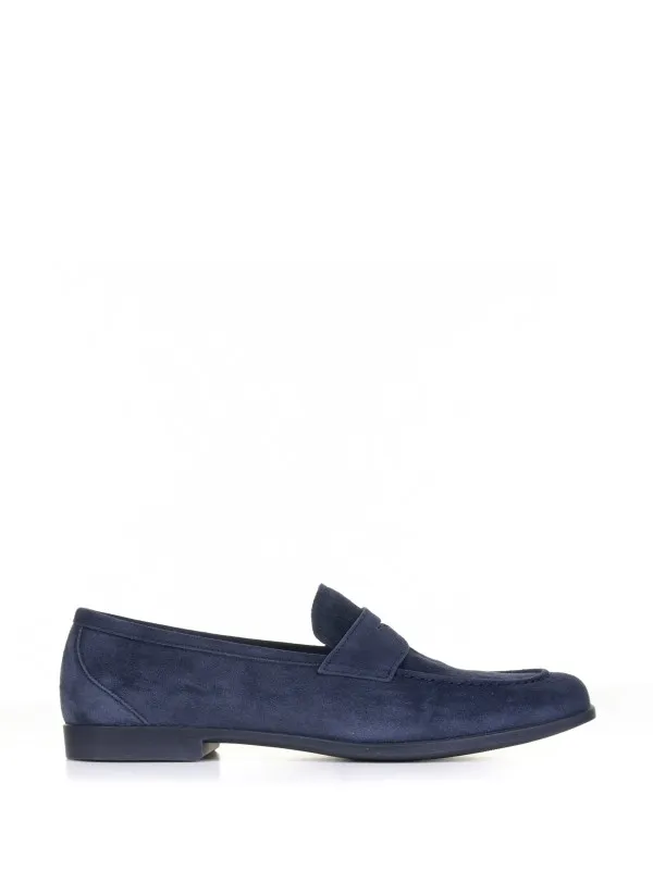 Blue suede loafer