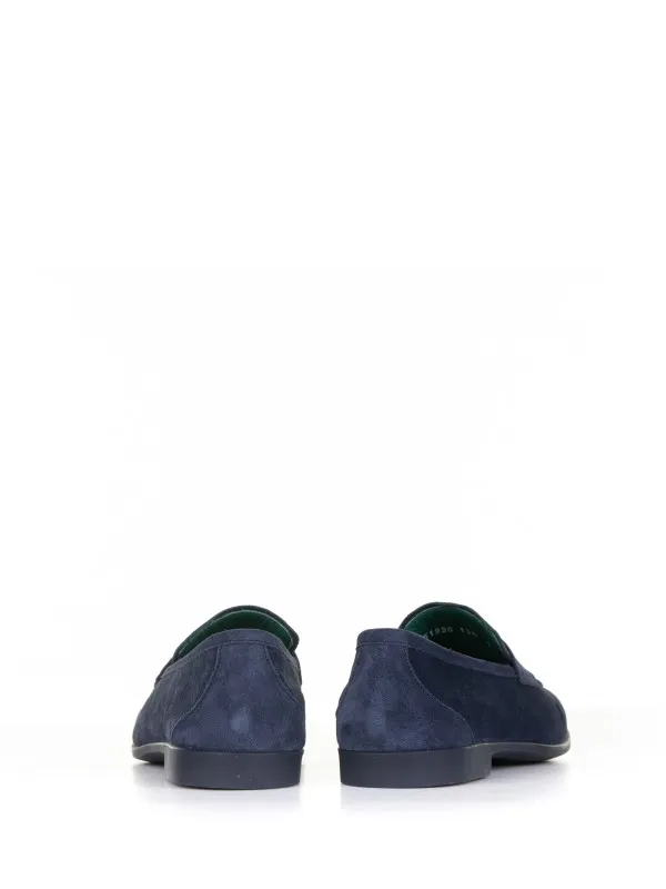 Blue suede loafer