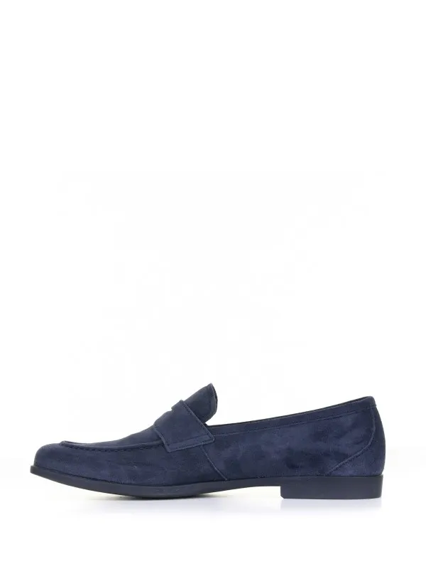 Blue suede loafer