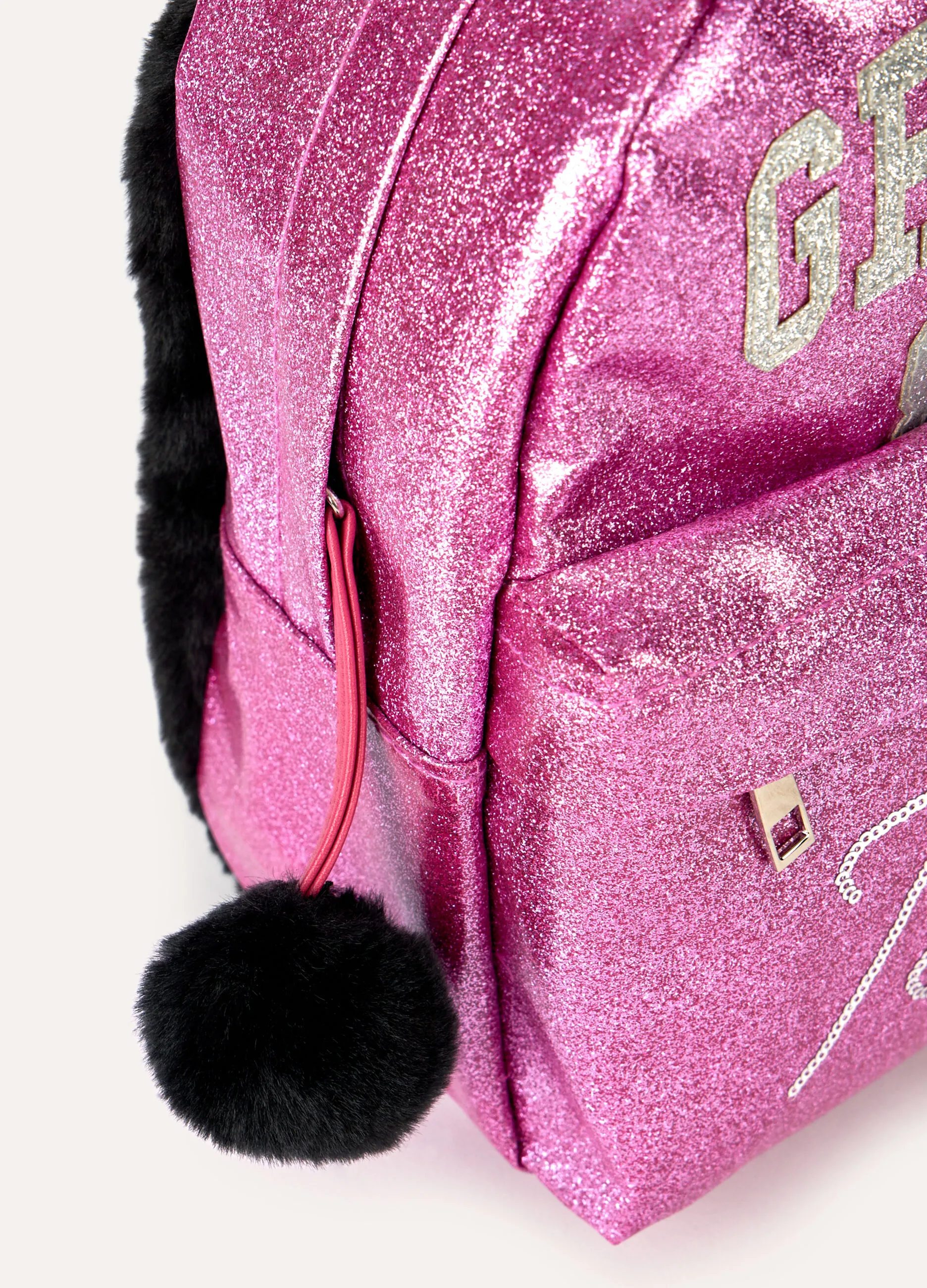 BLUKIDS  Zaino glitter con fake fur 
