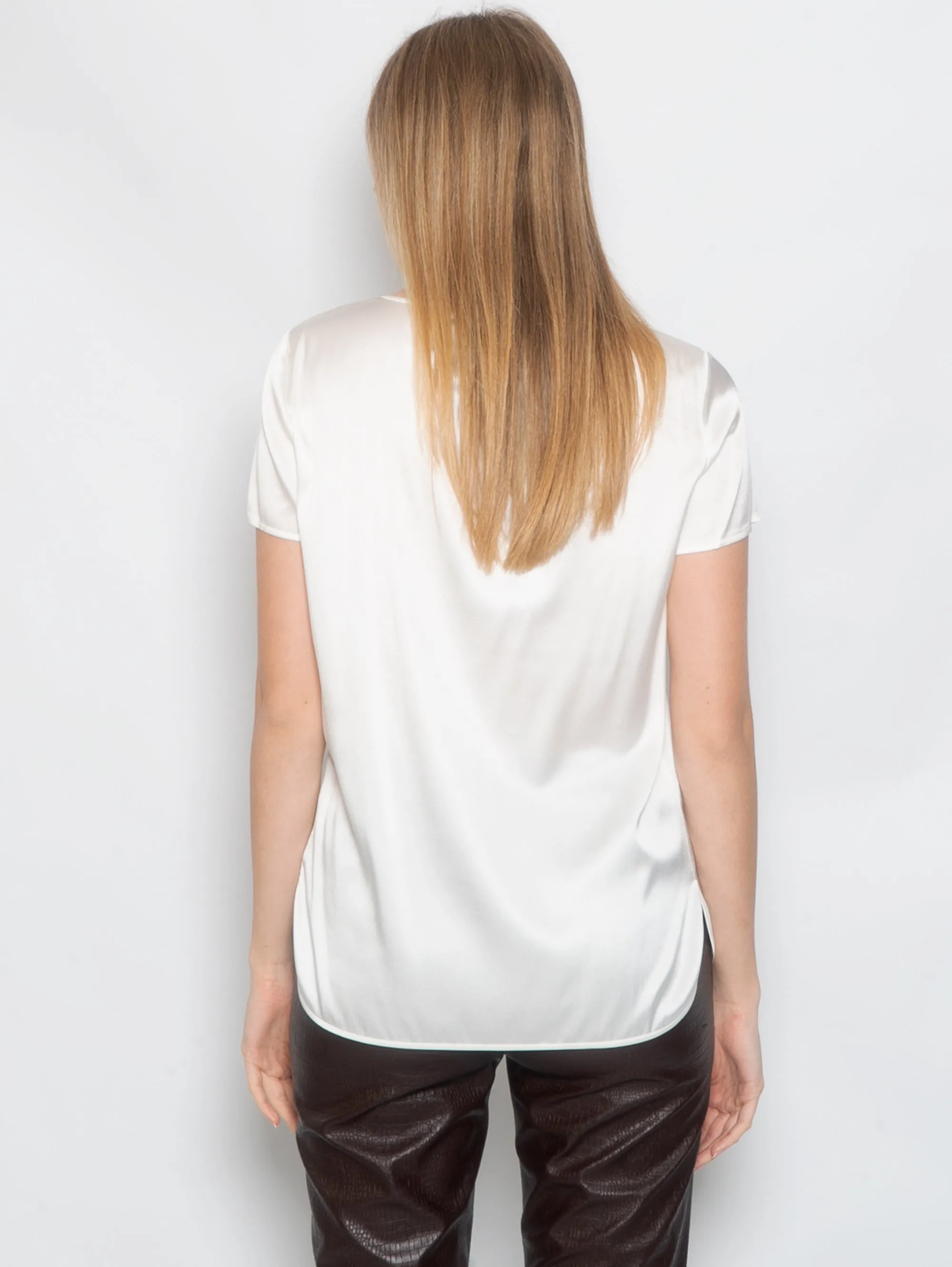 Blusa in Seta Elasticizzata Bianco
