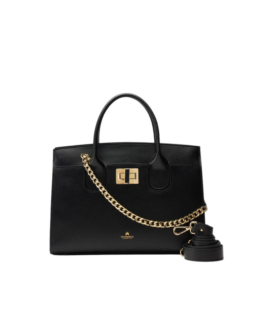 BORSA A MANO CUOIERIA FIORENTINA IN PELLE BELLA TOTE BAG 5796 420 NERO