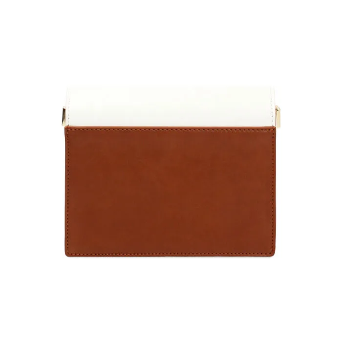 Borsa a tracolla bianca e marrone