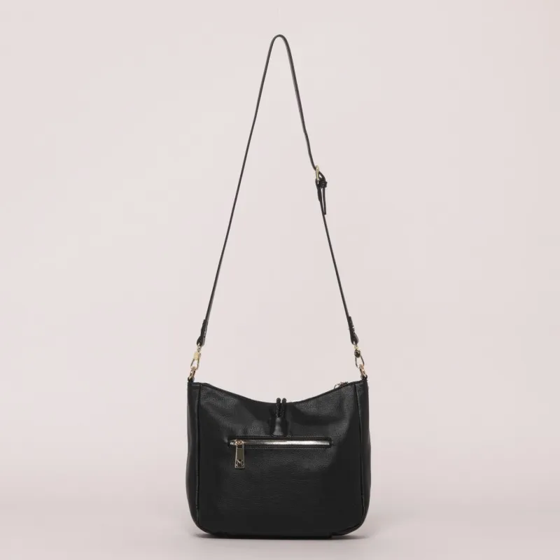 BORSA A TRACOLLA CON BORCHIE NERO