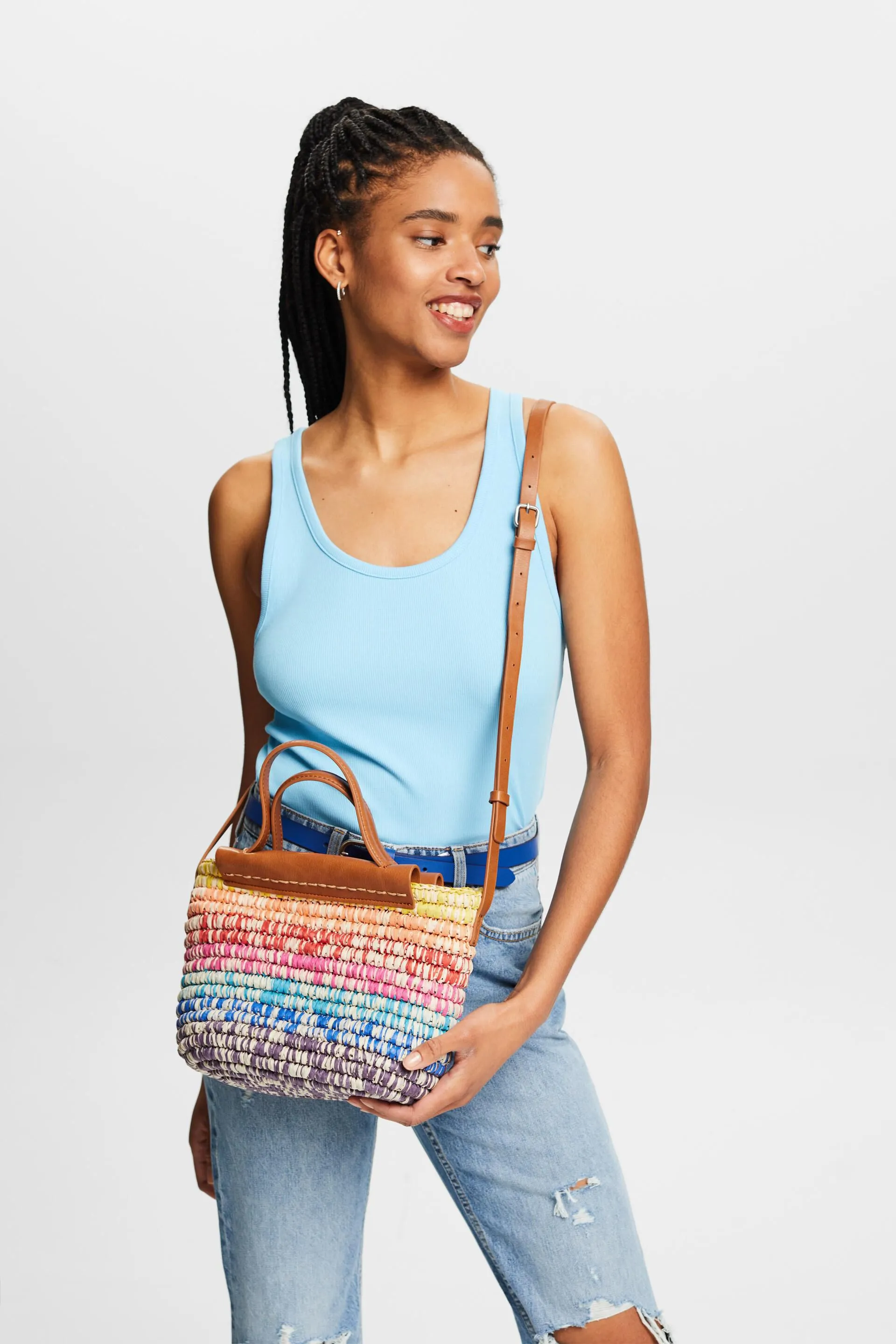 Borsa a tracolla in carta intrecciata