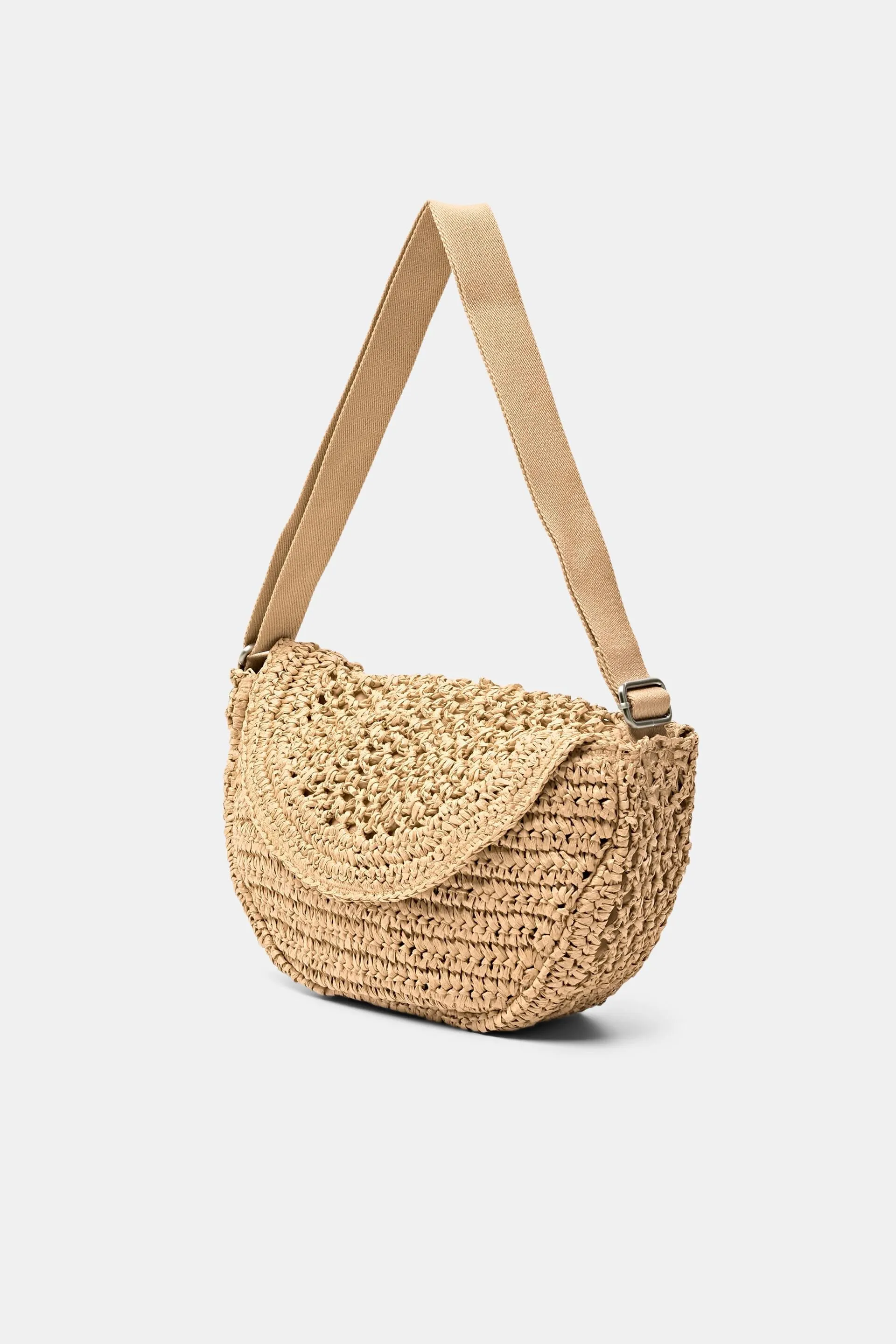 Borsa a tracolla in paglia intrecciata