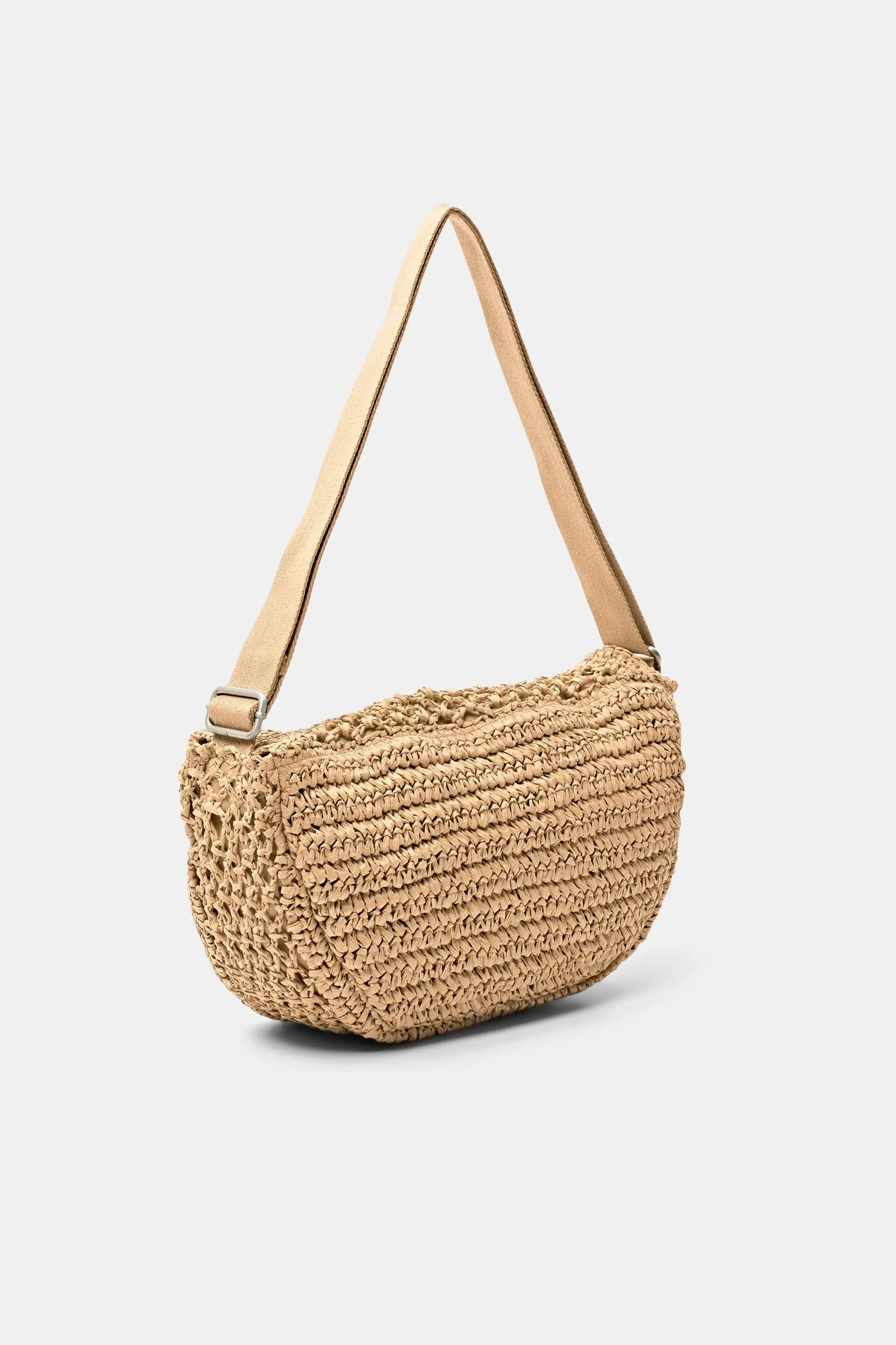 Borsa a tracolla in paglia intrecciata