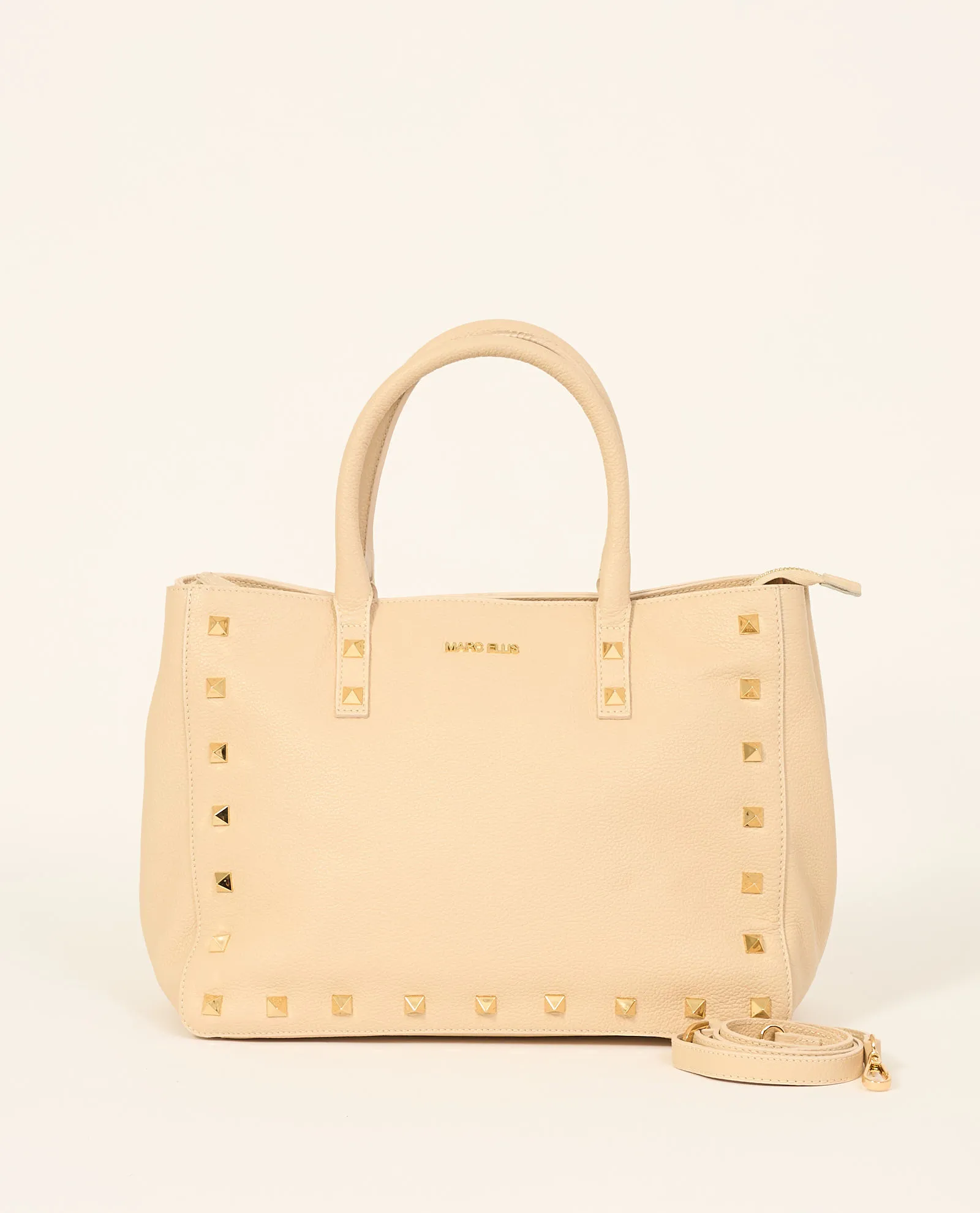 Borsa Marc Ellis a doppio manico con borchie
