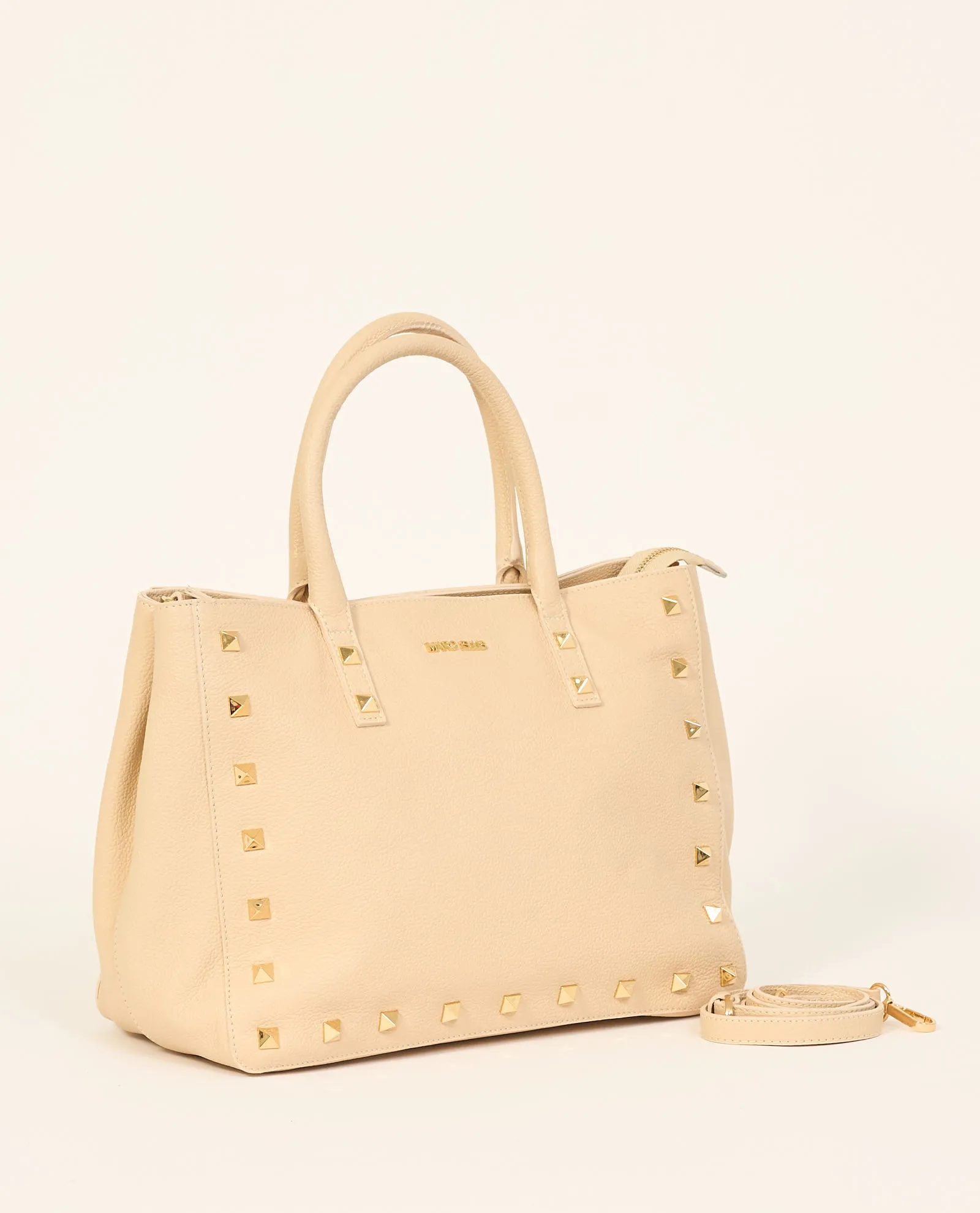 Borsa Marc Ellis a doppio manico con borchie