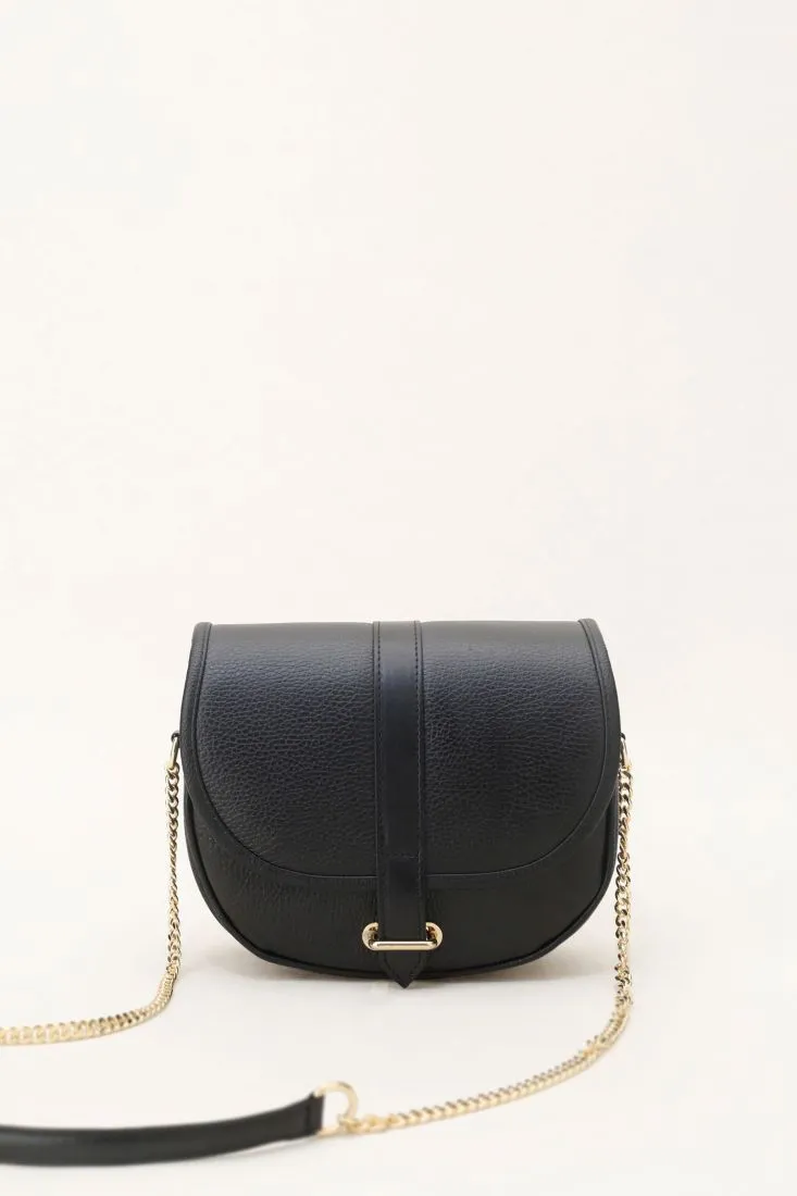 Borsa monocolour con fibbia e catenella