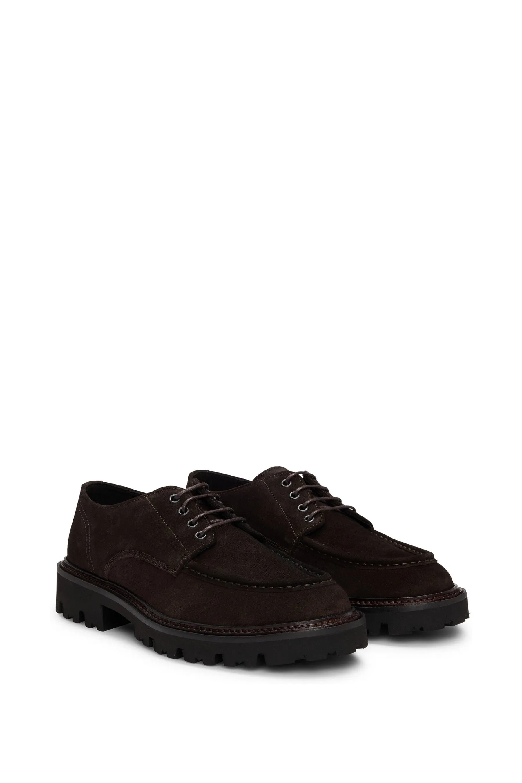BOSS - Scarpe Derby in camoscio con punta grembiule