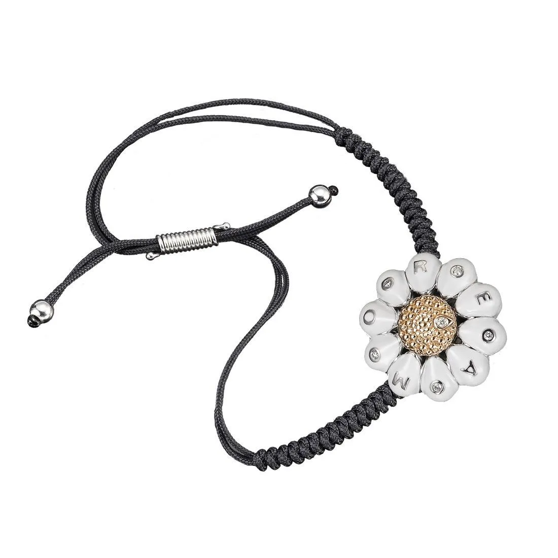 Bracciale design con margherita bianca