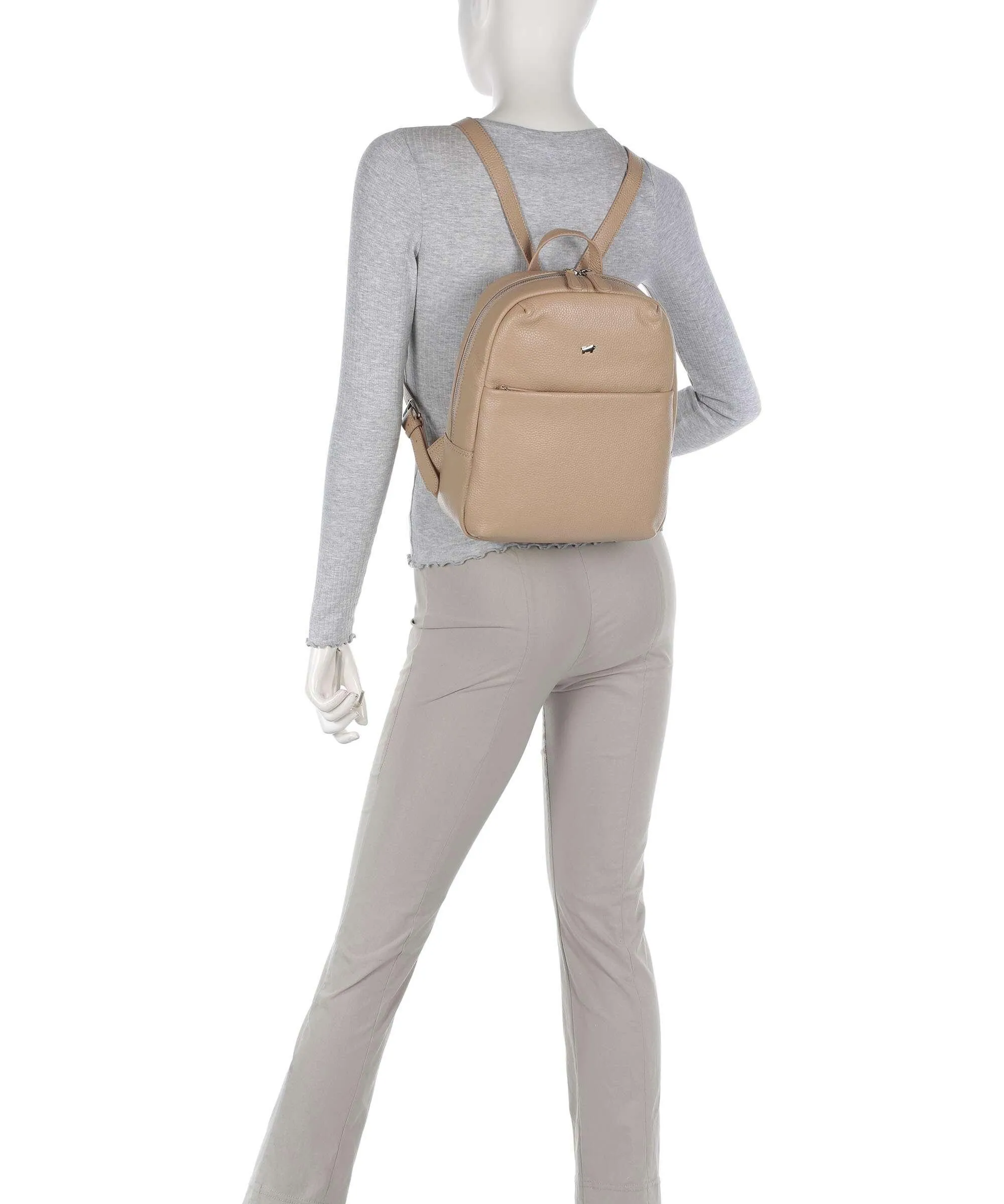  Braun Büffel Hanna Zaino 10″ pelle di vacchetta grana beige  