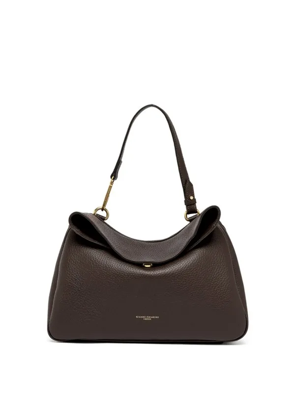 Brooke shoulder bag in brown bubble leather