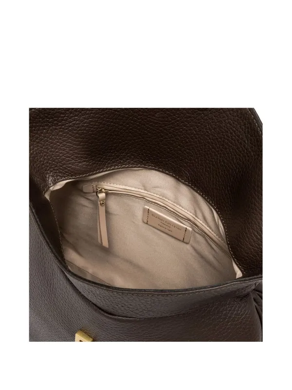 Brooke shoulder bag in brown bubble leather