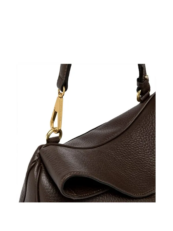 Brooke shoulder bag in brown bubble leather