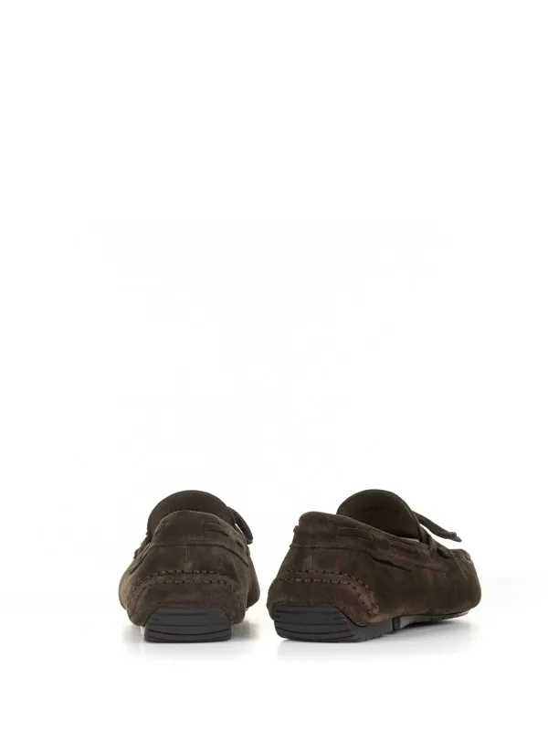 Brown suede moccasin