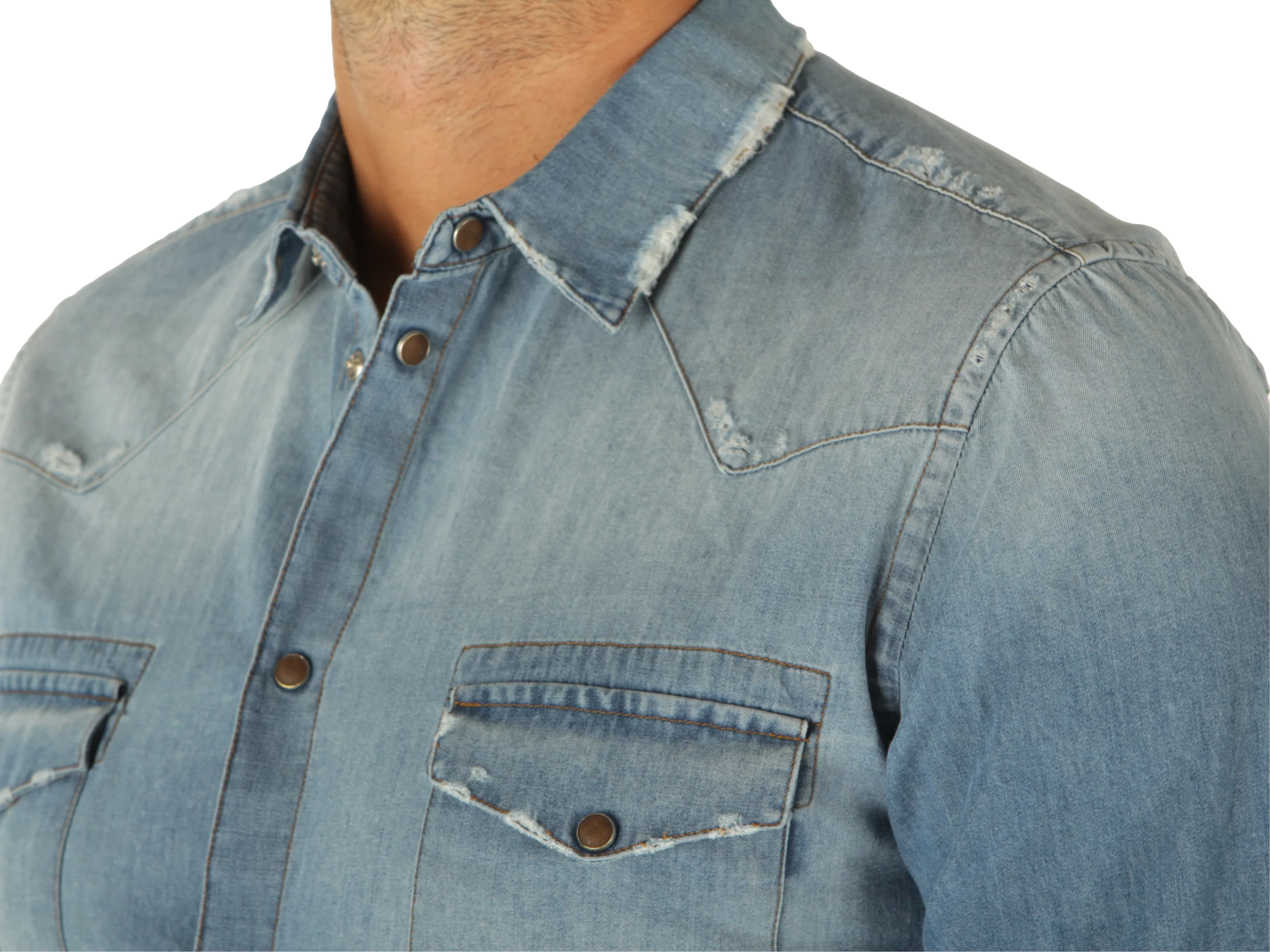 Camicia Jeans Rotture