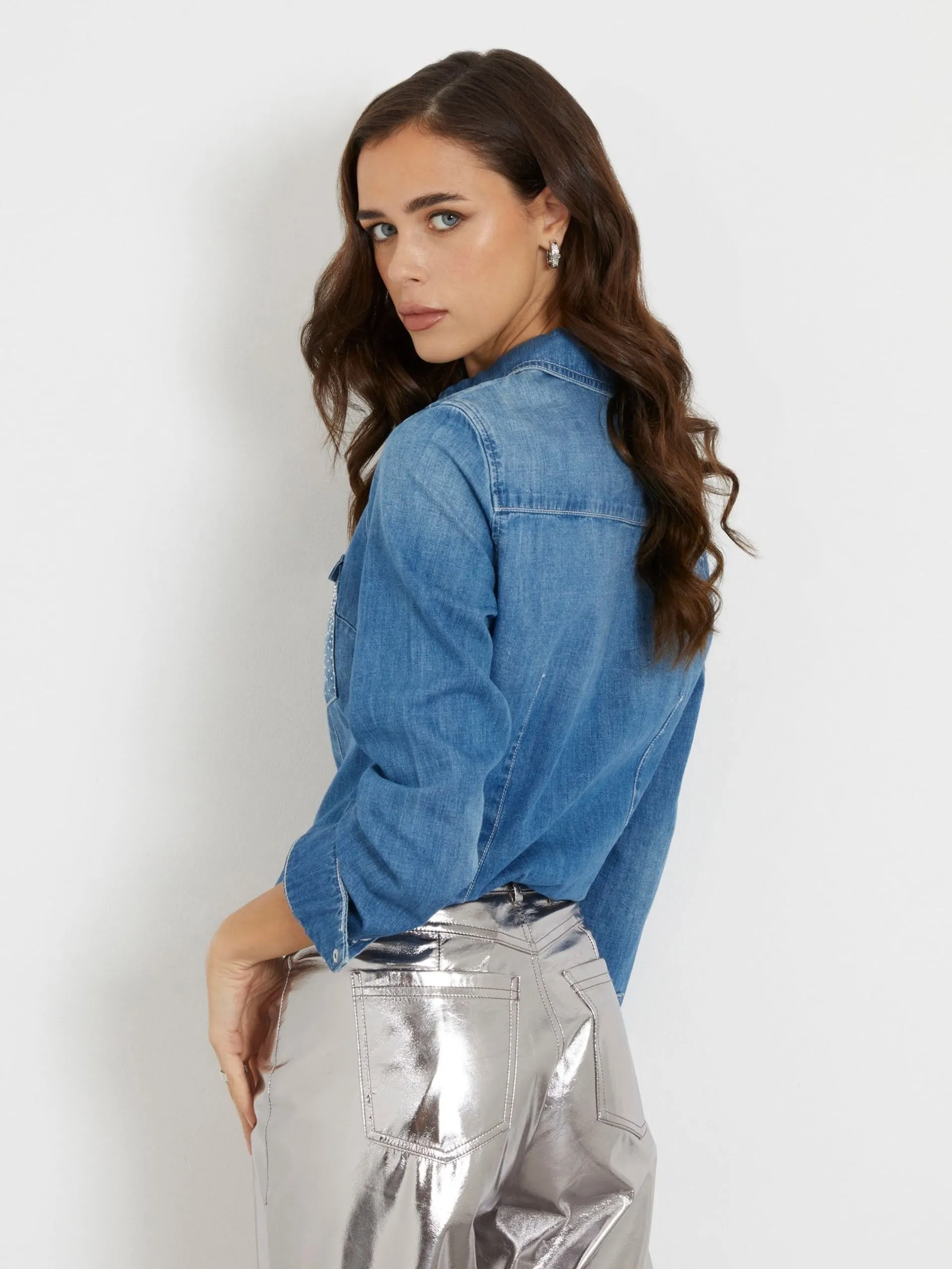 Camicia jeans vestibilità slim guess