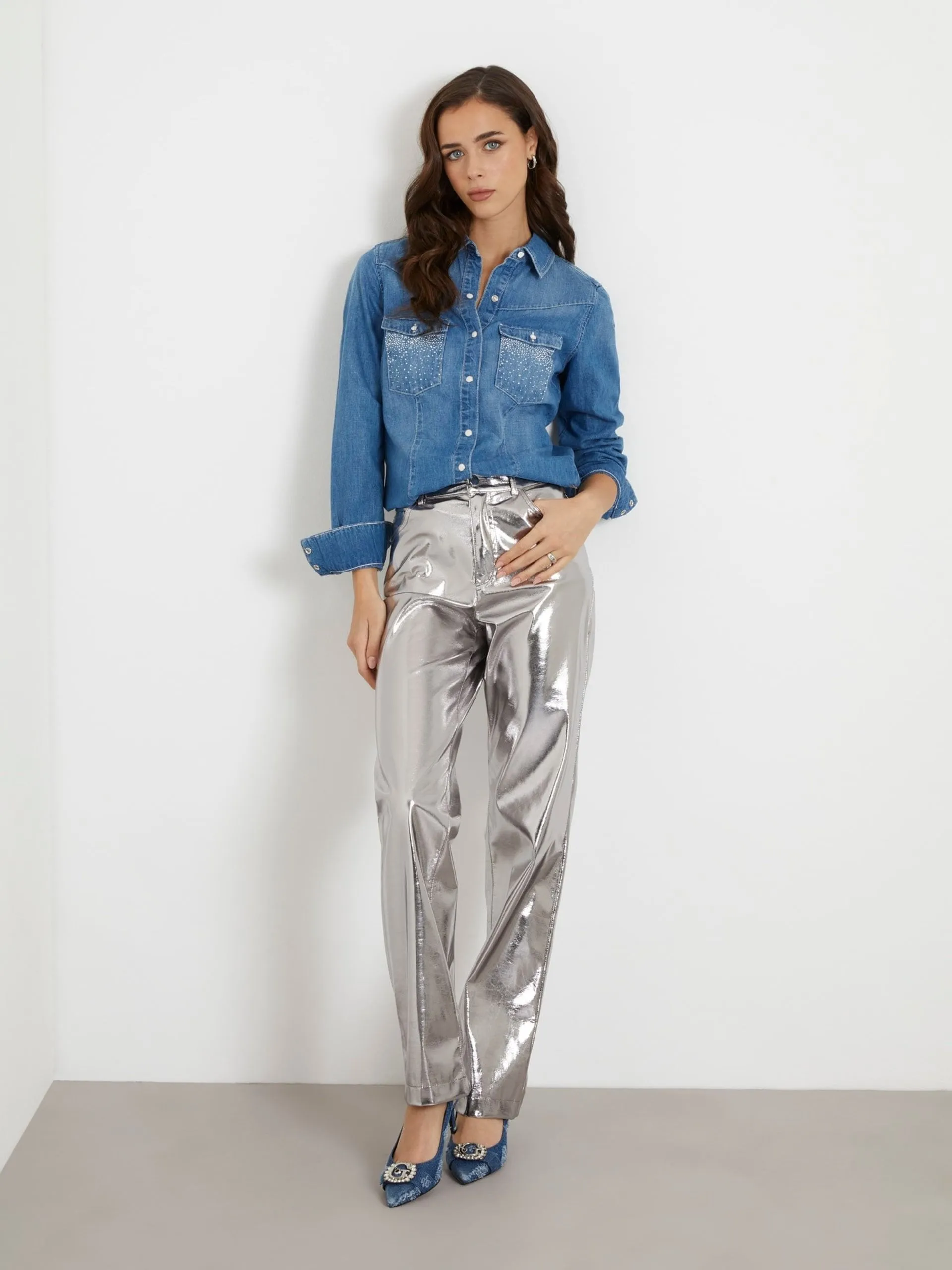 Camicia jeans vestibilità slim guess