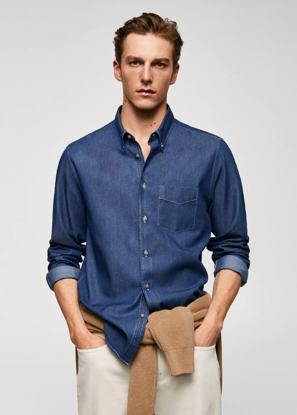 Camicia slim fit jeans tasca