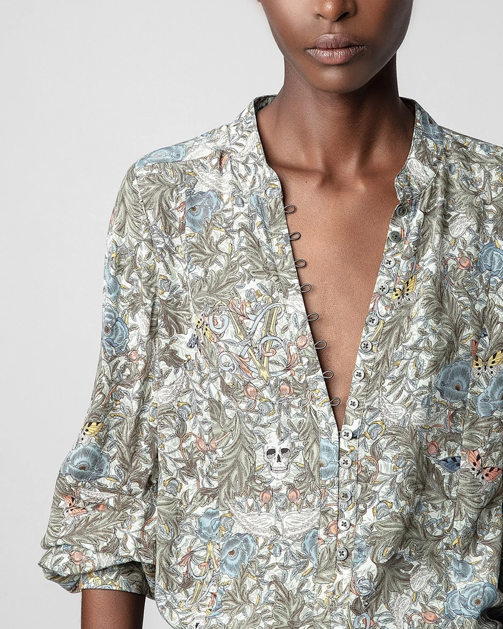 Camicia Twina Soft British Flowers kaki