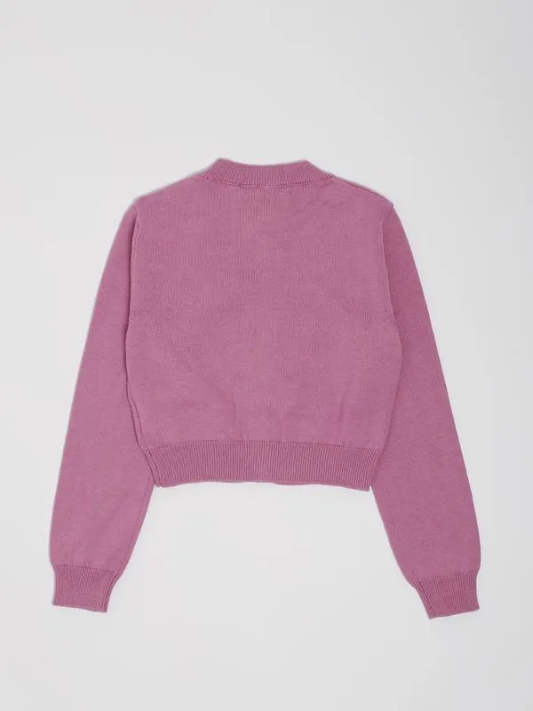 Cardigan bambina Simonetta in cotone e cashmere Rosa