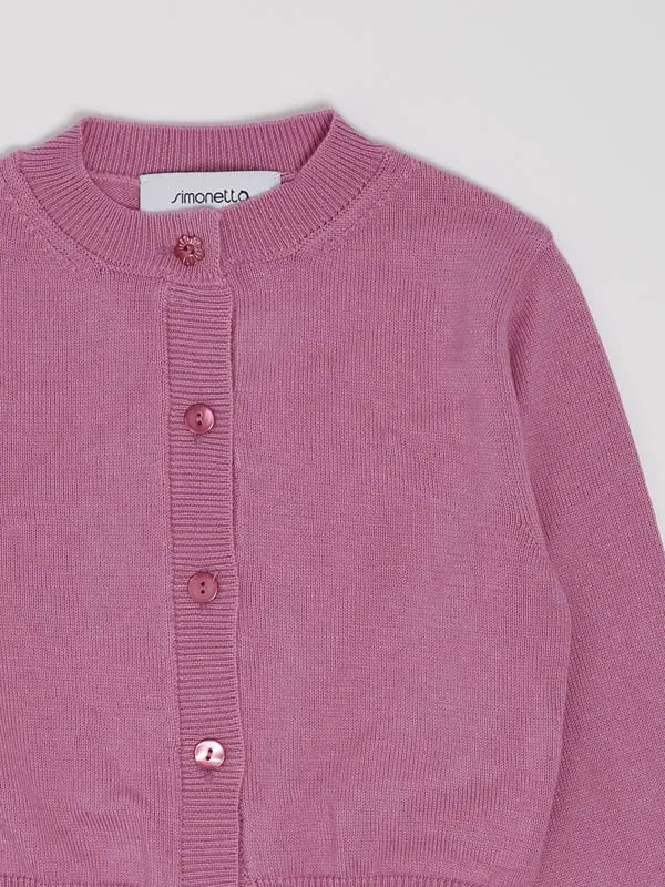 Cardigan bambina Simonetta in cotone e cashmere Rosa