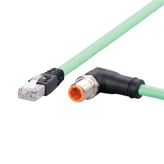Cavo Ethernet Cat5e (schermato) ifm electronic, guaina in Poliuretano col. Verde, L. 2m, Con terminazione
