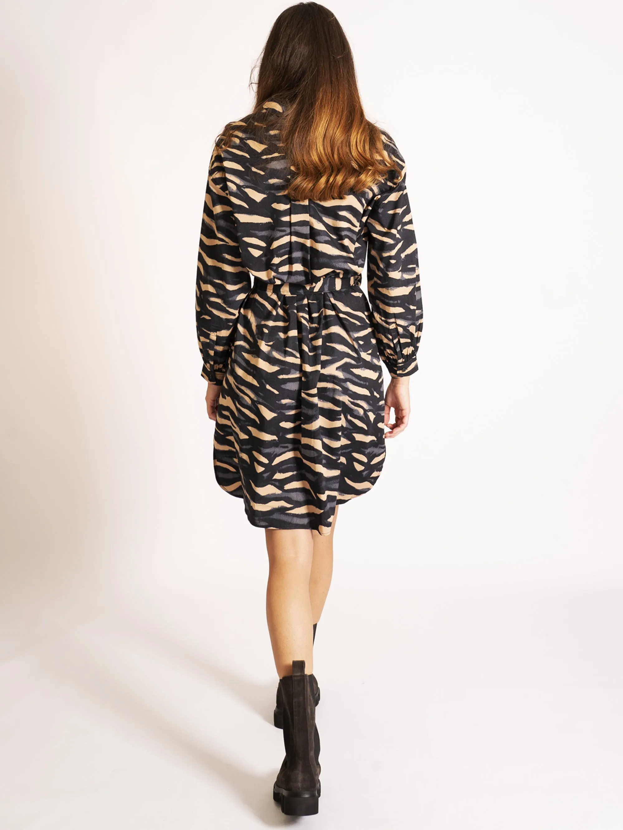 Chemisier Stampa Zebra Nero/Beige