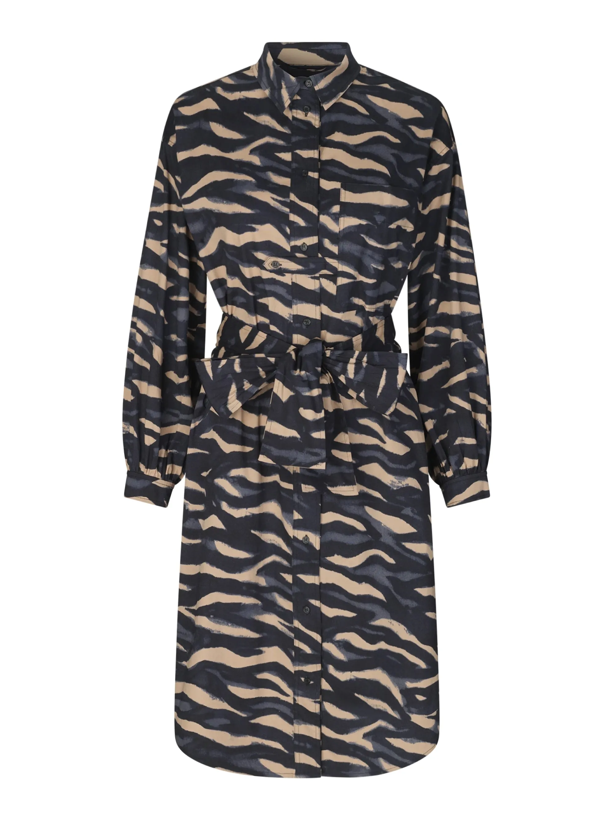 Chemisier Stampa Zebra Nero/Beige